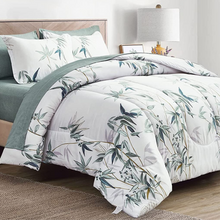 Load image into Gallery viewer, Botanical Green Leaves Reversible 7 Piece Comforter Set