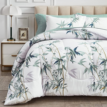 Load image into Gallery viewer, Botanical Green Leaves Reversible 7 Piece Comforter Set