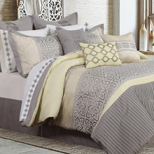 Load image into Gallery viewer, Yellow & Grey 7 Piece Comforter Set