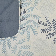 Load image into Gallery viewer, Blue Leaves Reversible 3 Piece Bedding Quilt Set