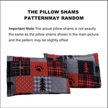 Load image into Gallery viewer, Red Plaid Bear 3 Piece Bedding Quilt Set