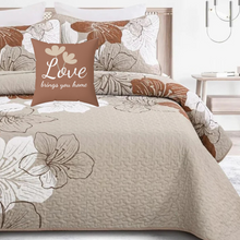 Load image into Gallery viewer, Taupe Floral Accent Pillow