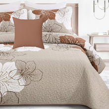 Load image into Gallery viewer, Taupe Floral Accent Pillow