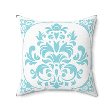 Load image into Gallery viewer, Light Blue Damask Accent Pillow
