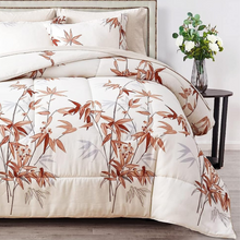 Load image into Gallery viewer, Botanical Burnt Orange Leaves 7 Piece Comforter Set