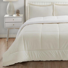 Load image into Gallery viewer, Ivory Reversible Sherpa 3 Piece Comforter Set
