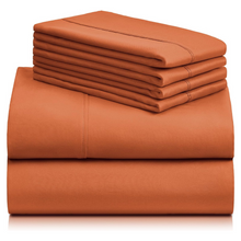 Load image into Gallery viewer, Autumn Orange Deep Pocket 6 Piece Sheet Set