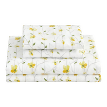 Load image into Gallery viewer, Yellow Floral Deep Pocket 4 Piece Sheet Set