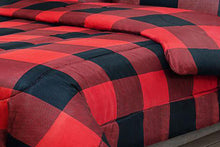 Load image into Gallery viewer, Classic Red Black Buffalo Plaid Bedding Comforter Set