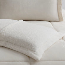 Load image into Gallery viewer, Ivory Reversible Sherpa 3 Piece Comforter Set