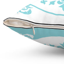 Load image into Gallery viewer, Light Blue Damask Accent Pillow