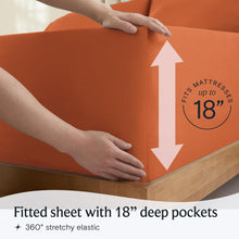 Load image into Gallery viewer, Autumn Orange Deep Pocket 6 Piece Sheet Set