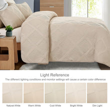 Load image into Gallery viewer, Solid Beige 3 Piece Lightweight Bedding Quilt Set