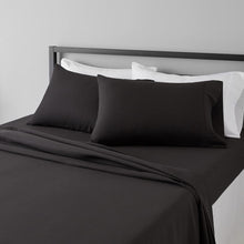 Load image into Gallery viewer, Solid Black Deep Pocket 4 Piece Sheet Set
