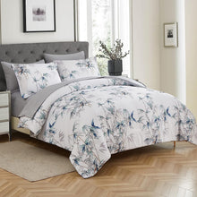 Load image into Gallery viewer, Botanical Blue Leaves 7 Piece Comforter Set