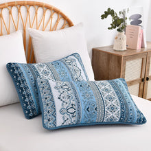 Load image into Gallery viewer, Bohemian Blue Reversible 3 Piece Bedding Quilt Set