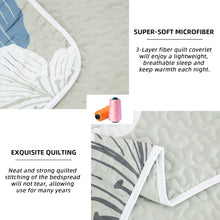 Load image into Gallery viewer, Blue Bohemian Floral 3 Piece Bedding Quilt Set