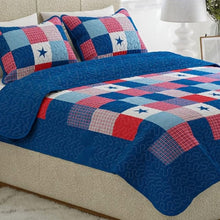 Load image into Gallery viewer, American Cabin Patchwork Rustic Lodge 3 Piece Quilt Set