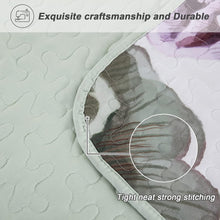 Load image into Gallery viewer, Boho Green Floral Reversible 3 Piece Bedding Quilt Set