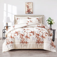 Load image into Gallery viewer, Botanical Burnt Orange Leaves 7 Piece Comforter Set