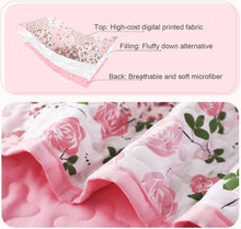 Load image into Gallery viewer, Pink Floral Patchwork 3 Piece Bedding Quilt Set