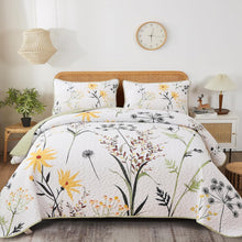 Load image into Gallery viewer, Country Rustic Floral 3 Piece Reversible Quilt Set