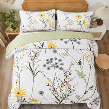 Load image into Gallery viewer, Country Rustic Floral 3 Piece Reversible Quilt Set