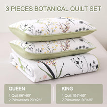 Load image into Gallery viewer, Country Rustic Floral 3 Piece Reversible Quilt Set