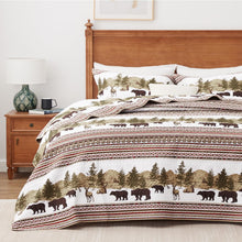 Load image into Gallery viewer, Cabin Forest Wildlife 3 Piece Bedspread Set