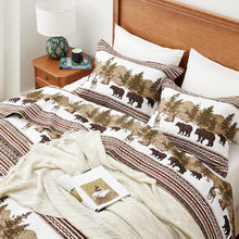 Load image into Gallery viewer, Cabin Forest Wildlife 3 Piece Bedspread Set