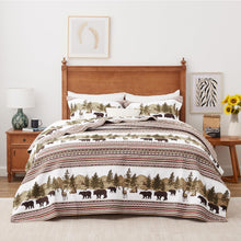 Load image into Gallery viewer, Cabin Forest Wildlife 3 Piece Bedspread Set