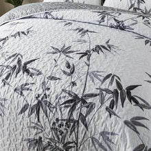 Load image into Gallery viewer, Botanical Grey Leaves Reversible 3 Piece Bedding Quilt Set