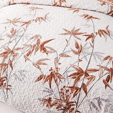 Load image into Gallery viewer, Botanical Burnt Orange Leaves Reversible 3 Piece Bedding Quilt Set