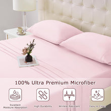 Load image into Gallery viewer, Pink Deep Pocket 4 Piece Sheet Set