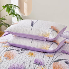 Load image into Gallery viewer, Purple & Yellow Floral 3 Piece Bedding Quilt Set