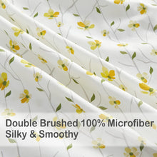 Load image into Gallery viewer, Yellow Floral Deep Pocket 4 Piece Sheet Set