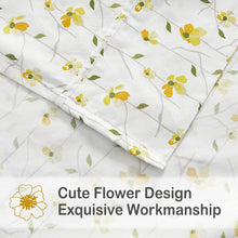 Load image into Gallery viewer, Yellow Floral Deep Pocket 4 Piece Sheet Set