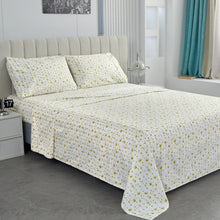 Load image into Gallery viewer, Yellow Floral Deep Pocket 4 Piece Sheet Set