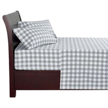 Load image into Gallery viewer, Maxtona Sheet Sets Grey Plaid - 4 Piece 100% Cotton Flannel Sheets