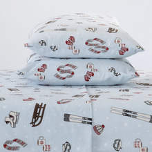 Load image into Gallery viewer, Ice Skating - 4 Piece 100% Turkish Cotton Flannel Sheets • Deep Pocket