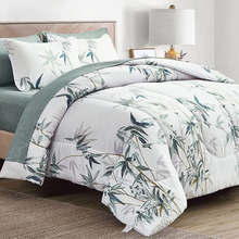 Load image into Gallery viewer, Botanical Green Leaves Reversible 7 Piece Comforter Set
