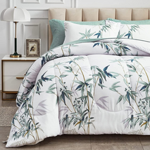 Load image into Gallery viewer, Botanical Green Leaves Reversible 7 Piece Comforter Set
