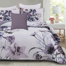 Load image into Gallery viewer, Purple Floral Accent Pillow
