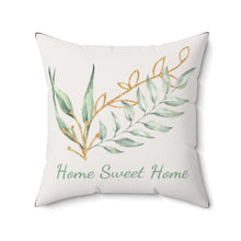 Load image into Gallery viewer, Botanical Green &amp; Gold Accent Pillow
