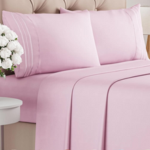 Load image into Gallery viewer, Pink Deep Pocket 4 Piece Sheet Set
