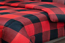 Load image into Gallery viewer, Classic Red Black Buffalo Plaid Bedding Comforter Set
