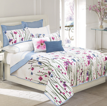 Load image into Gallery viewer, Pink &amp; Blue Floral Reversible 3 Piece Bedding Quilt Set
