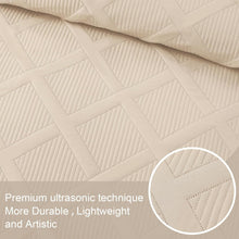 Load image into Gallery viewer, Solid Beige 3 Piece Lightweight Bedding Quilt Set
