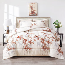 Load image into Gallery viewer, Botanical Burnt Orange Leaves 7 Piece Comforter Set
