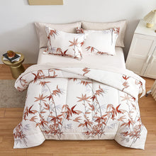 Load image into Gallery viewer, Botanical Burnt Orange Leaves 7 Piece Comforter Set
